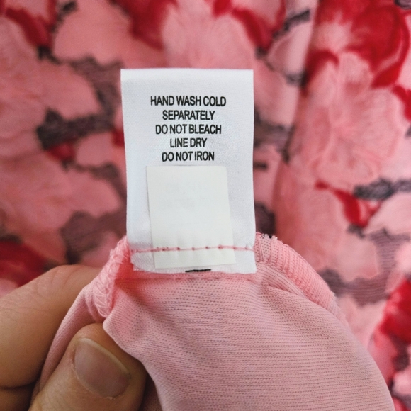 NWT Donna Ricco Strawberries & Cream Pink Sheer Embroidered Fit-and-Flare Dress - Picture 6 of 8